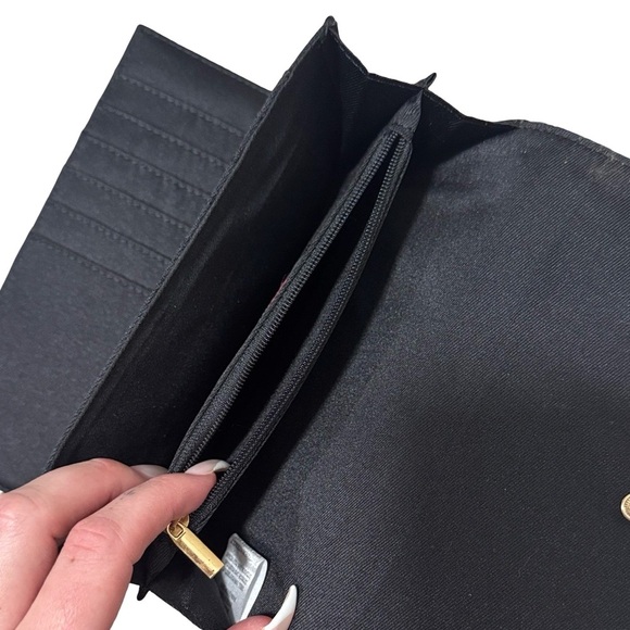 JustFab Black Faux Leather Wallet with Gold Horse Emblem - Picture 6 of 7